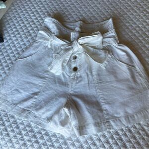 Habitual White High-Waist Tie-Belt Shorts
